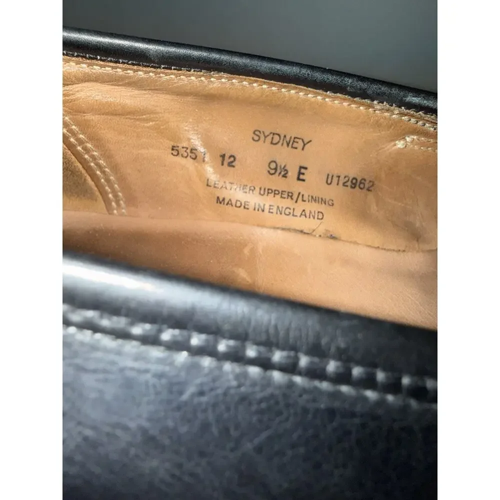 Crockett & Jones Sydney Penny Loafers Black Leather Men's UK 9.5 E US 10.5